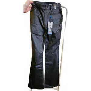 NEW- Vibrant women's Black Shiny Pants Size 9 - W28 Boot cut - NWT